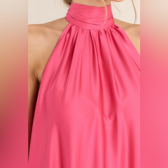 Pink Tiered, Halter Neck Maxi Dress - Picture 2 of 6